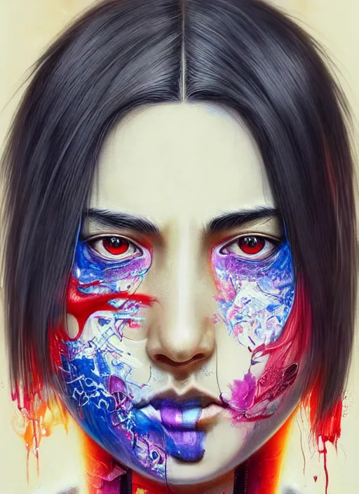 Prompt: beautiful portrait of Itachi Uchiha, by Tristan Eaton, Stanley Artgermm, Tom Bagshaw, Greg Rutkowski, Carne Griffiths. trending on DeviantArt, face enhance, hyper detailed, trending on Artstation, 8k, masterpiece, graffiti paint, fine detail, full of color, intricate detail, golden ratio illustration