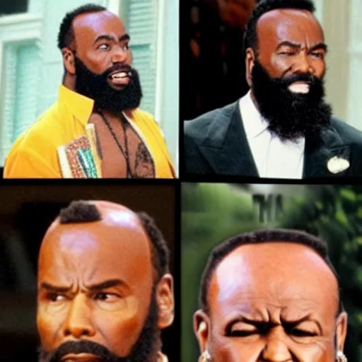 Image similar to mr. t receding hairline, bad haircut