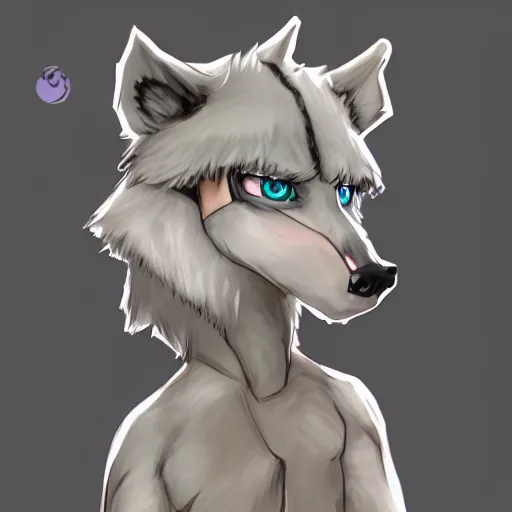 Prompt: an anthropomorphic wolf, fursona!!!! trending on furaffinity, by kawacy, trending on artstation, full body