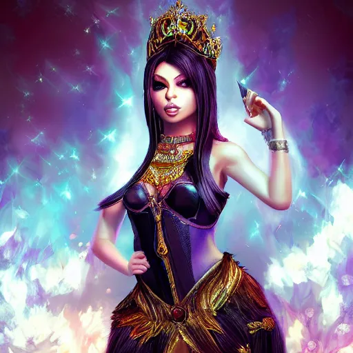 Prompt: portait princess haifa wehbe, centred, very long hair, hd, unreal engine, art digital painting, final fantasy style, amazing background theme