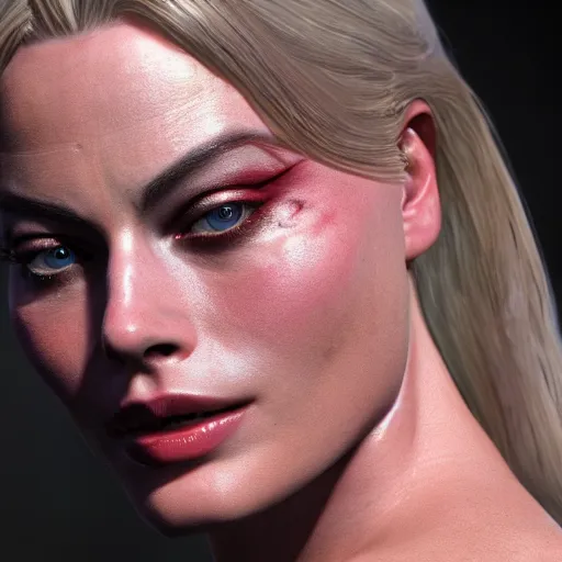 Image similar to Margot Robbie in Dead or Alive 6 unreal engine 5 hyperdetailed photorealism 8k resolution extremely high quality