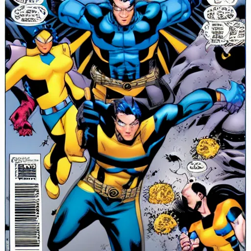 Image similar to X-men cover by Rob Lee, rob Lee, rob Lee, rob Lee, pouches, straps, pockets