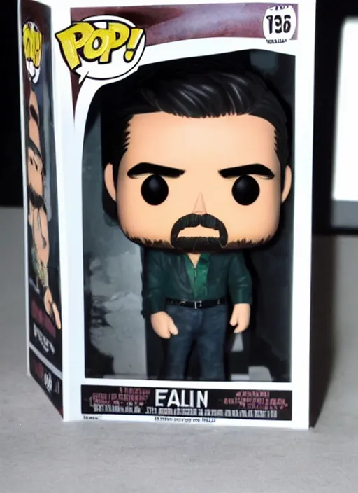 Image similar to early Colin Farrell as a Pop Funko figure