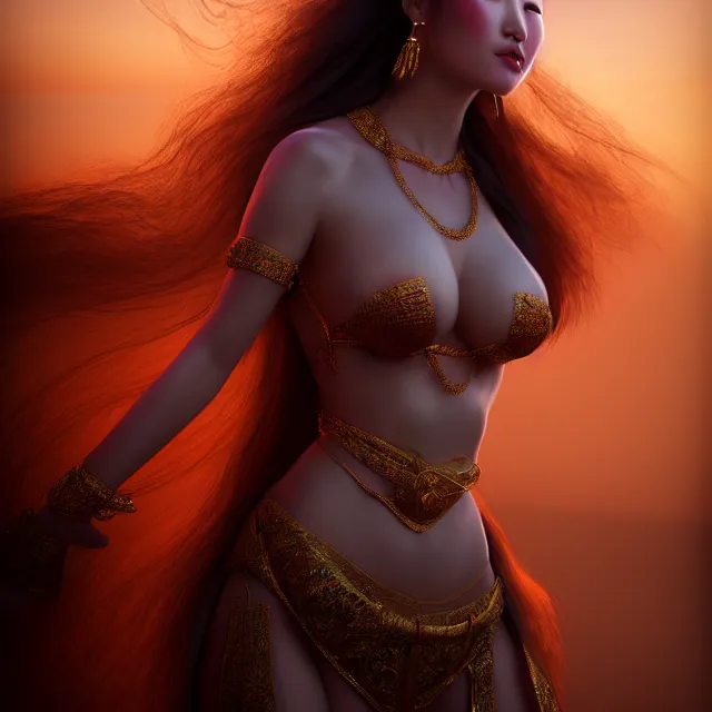 Prompt: beautiful 3 d render of a sexy mongolian queen goddess in a sensual pose, sexy face, atmospheric lighting, intricate, volumetric lighting, beautiful, rich deep colours masterpiece, sharp focus, ultra detailed, in the art style of bowater, charlie, with lake baikal in the background