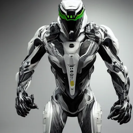 Image similar to the nanosuit from crysis 3 in ultra realistic detail, in white studio, typography annotations around the suit, ultra hd w - 1 0 2 4