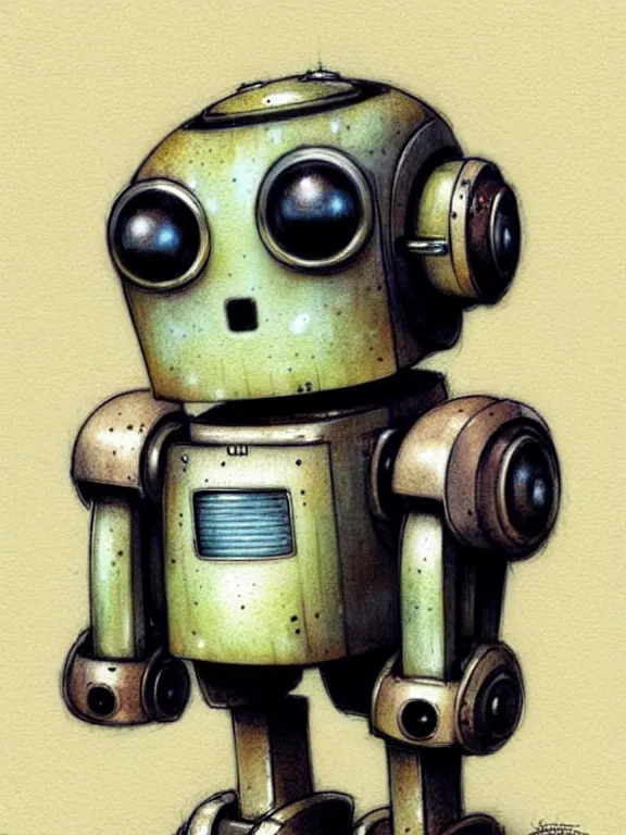 Image similar to a cute robot, muted colors, by jean - baptiste monge