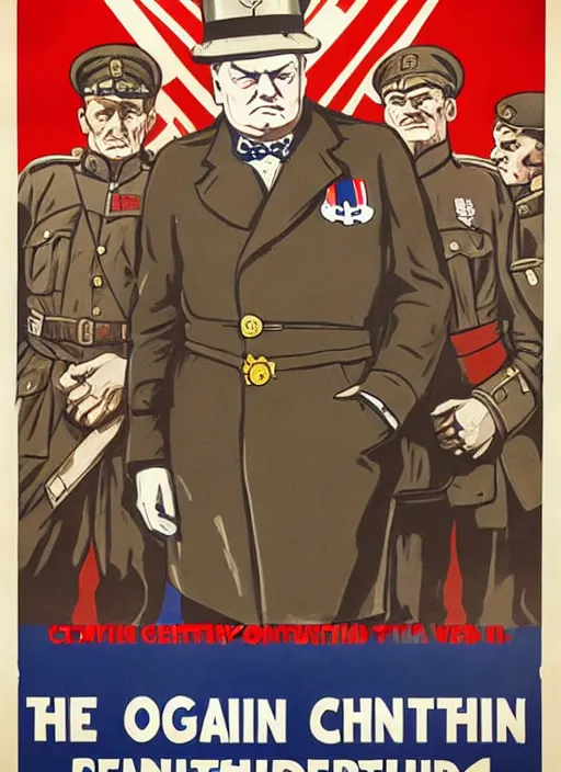 Image similar to winston churchill captain england standing on a pile of defeated, beaten and broken german soldiers. captain england wins wwii. brittish wwii propaganda poster by james gurney and pixar. overwatch.