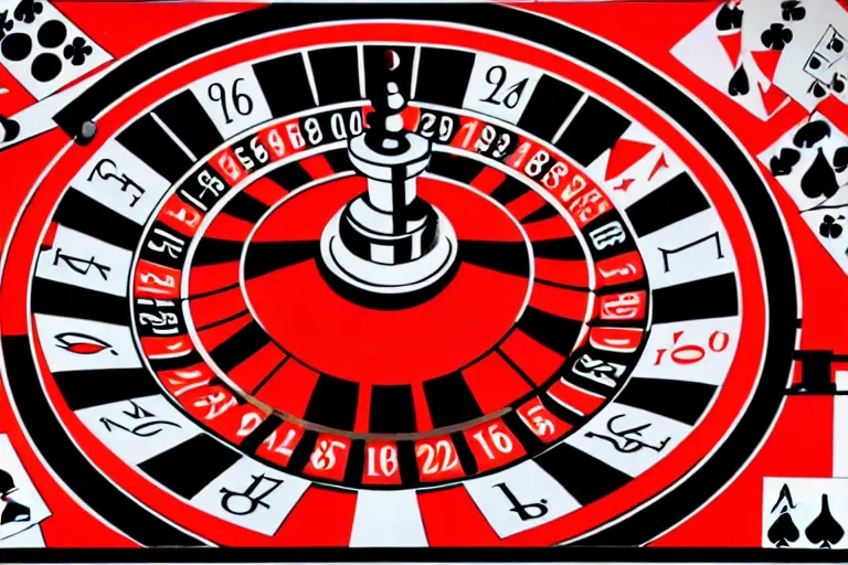 Prompt: gambling roulette machine, constructivism art, alexander rodchenko, red black white colors, surrealism, highly detailed, trending on artstation, 8 k