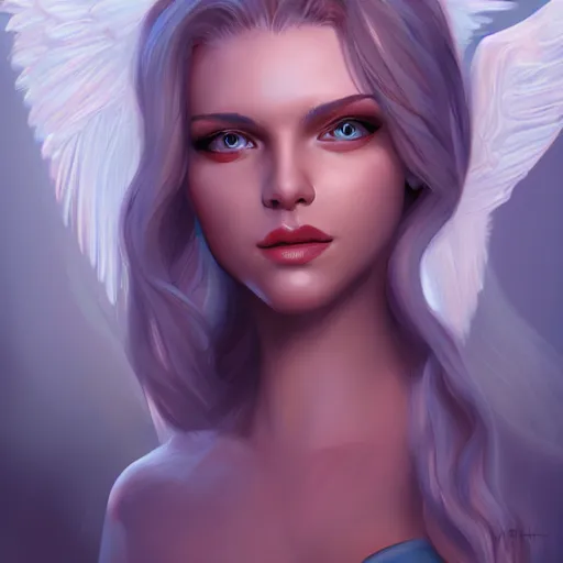 Image similar to female angel character with pretty face, highly detailed, full body, digital painting, artstation, concept art, smooth, sharp focus, illustration