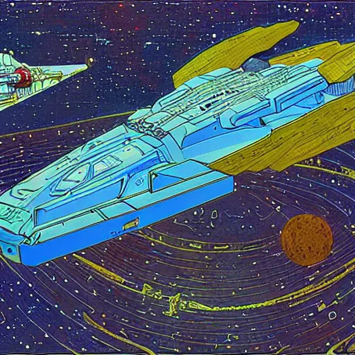 Image similar to spaceship by jean giraud