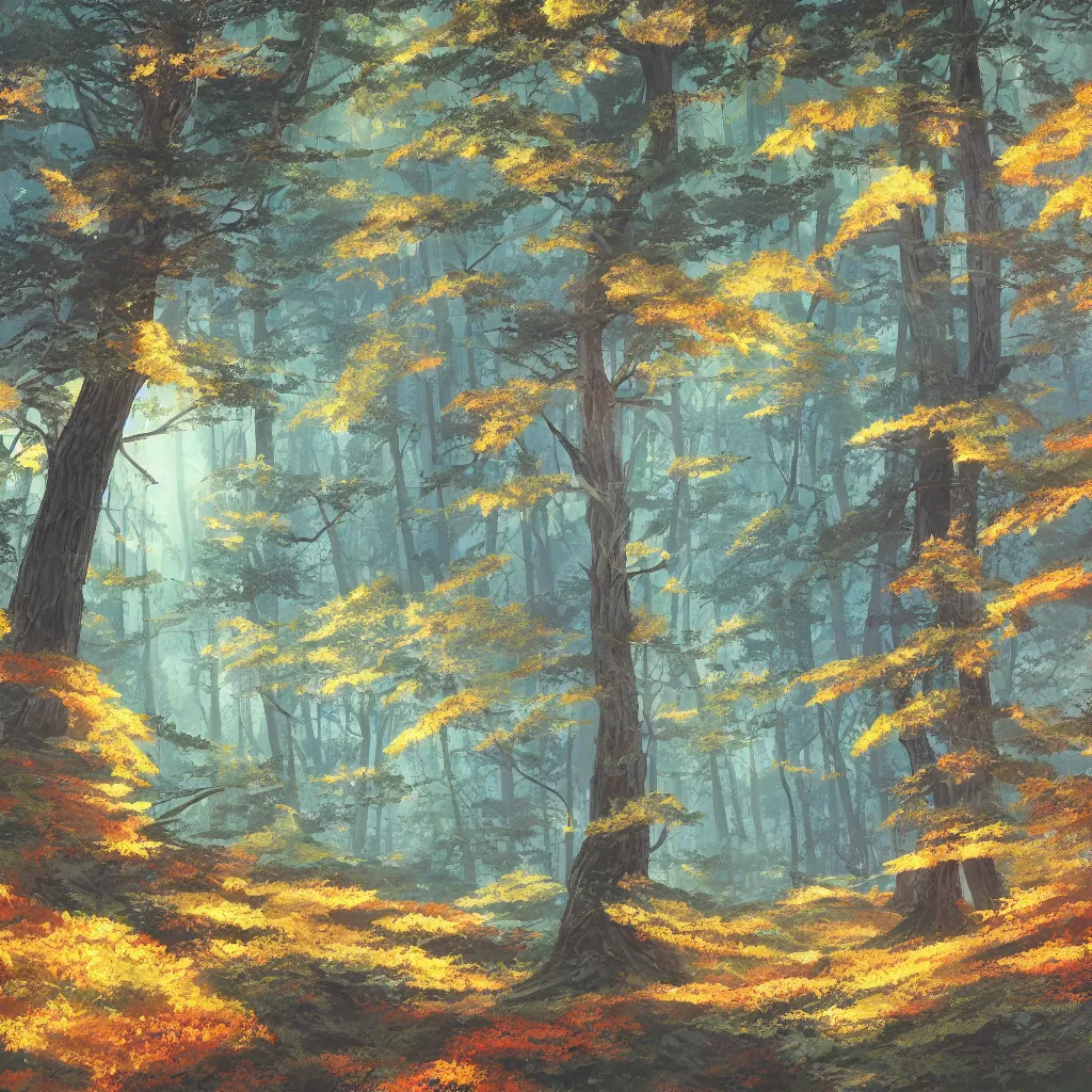 Prompt: sharp focus, breath taking beautiful, Aesthetically pleasing, gouache forest at golden hour, digital concept art background by Hayao Miyazaki and Studio Ghibli, fine art, official media, high definition, illustration, ambient lighting, HDR, HD, UHD, 4K, 8K, cinematic, high quality scan, award winning, trending, featured, masterful, dynamic, energetic, lively, elegant, intricate, complex, highly detailed, Richly textured, Rich vivid Color, masterpiece.