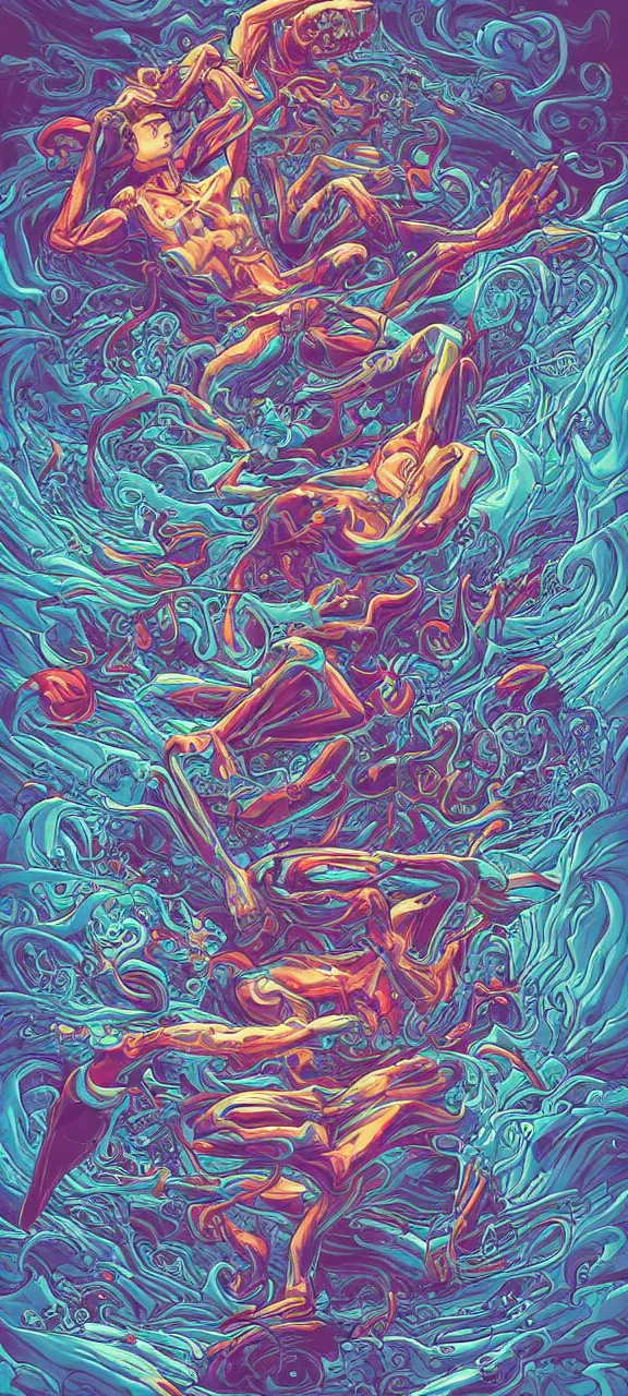 Prompt: andrew jones alex grey mark cooper, artgerm artstation award winning photorealistic detailed hypervivid intense fantasy concept art, hypervivid intense mcbess, the sea by dan mumford