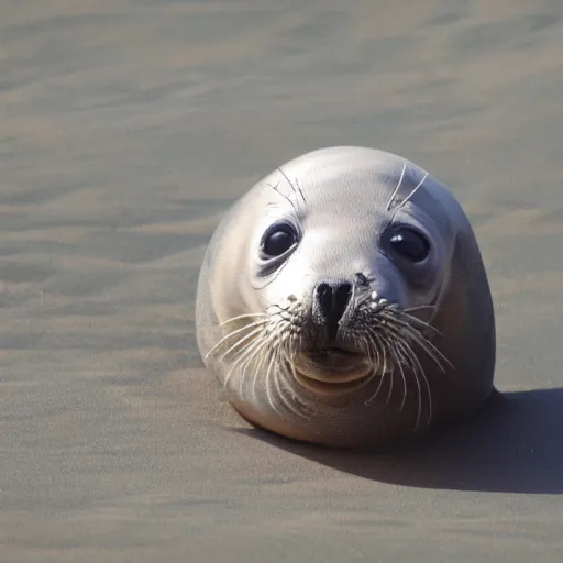 Prompt: seal pup with the face of a clown