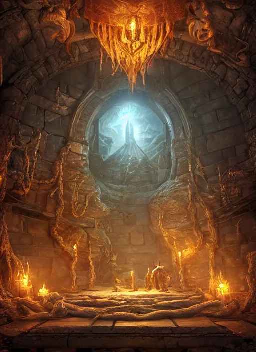 Image similar to treasure room, ultra detailed fantasy, elden ring, realistic, dnd, rpg, lotr game design fanart by concept art, behance hd, artstation, deviantart, global illumination radiating a glowing aura global illumination ray tracing hdr render in unreal engine 5