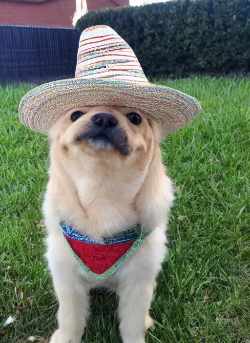 Image similar to pickle wearing a sombrero