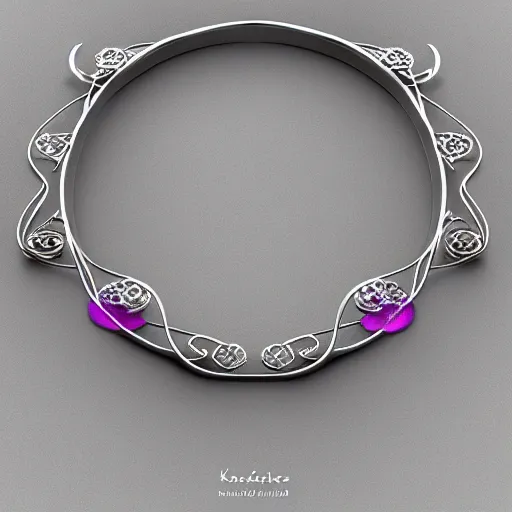 Prompt: intricate! organic, nordic wedding ring, necklace, gemstones, isolated on dreamy floral background, refraction, occlusion, lower and upper levels, keyshot render, octane render, vray render