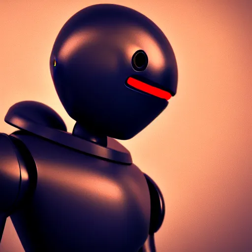 Image similar to a cute little robot. super realistic 8 k render of a dark hooded powerful elegant, cinematic composition