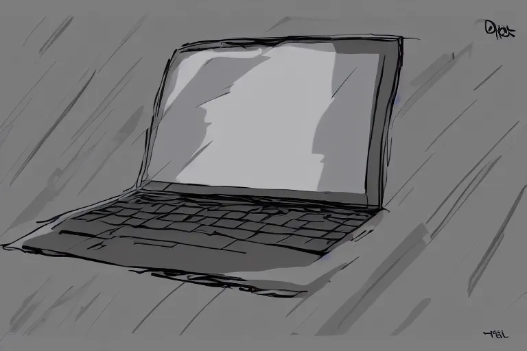 Prompt: concept art for a left handed laptop, digital art