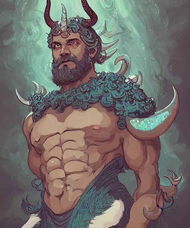 Prompt: a portrait of zeus with horns, fantasy, elegant, digital painting, artstation, concept art, matte, sharp focus, illustration, art by josan gonzalez