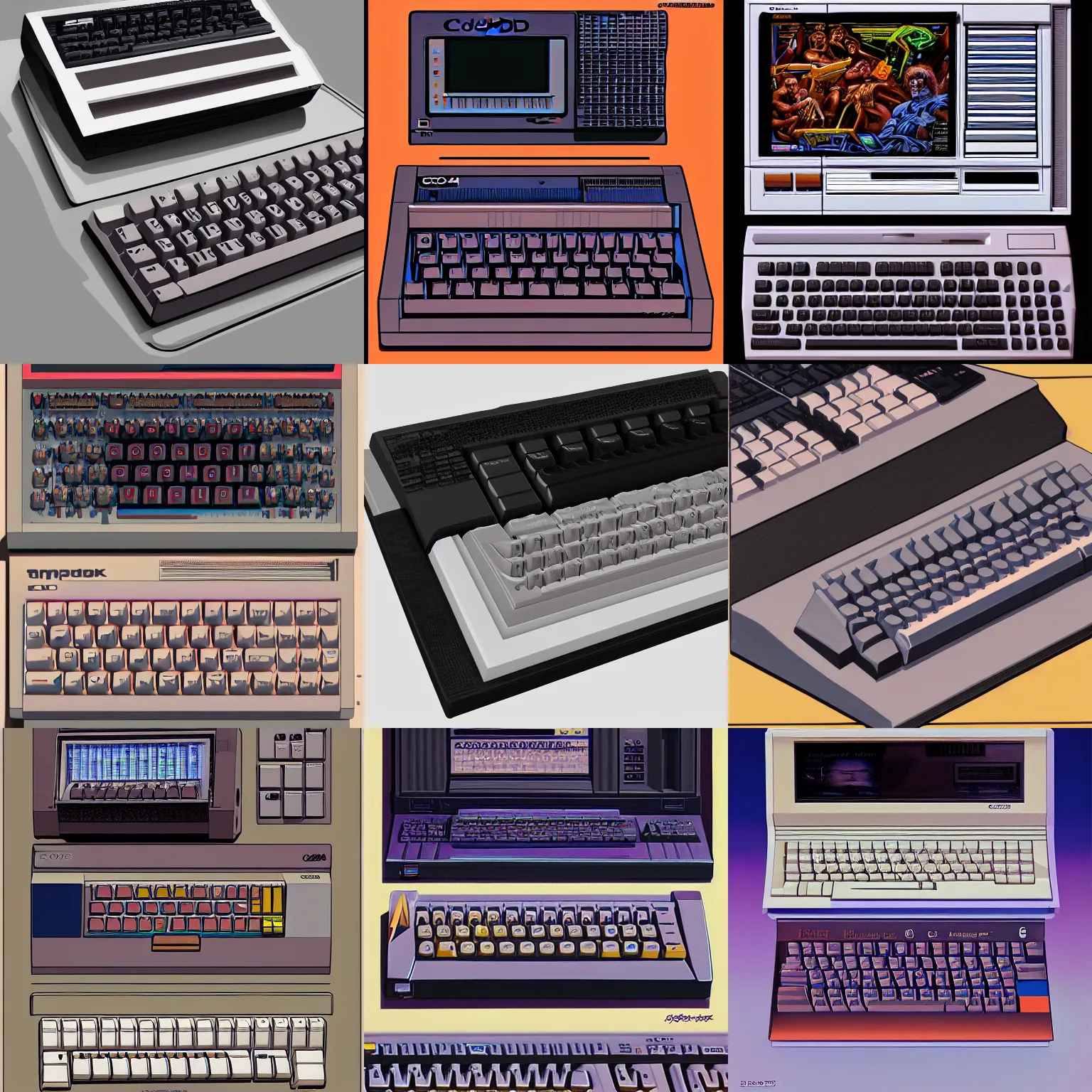 Prompt: Commodore 64 by Joe Jusko, rendered in hyperdetailed Ultra HD, trending on ArtStation, luminous