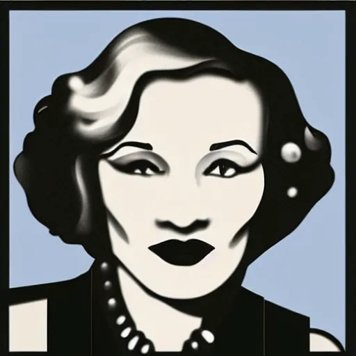 Image similar to a flat icon of marlene dietrich