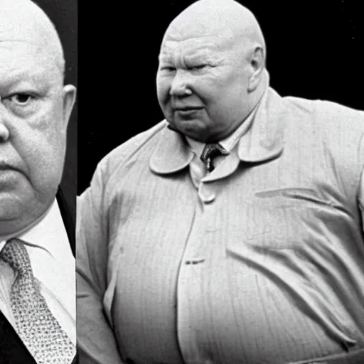 Prompt: photo of baron harkonnen with khrushchev's face