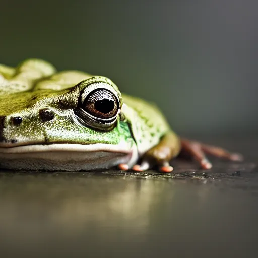 Image similar to a portrait photo of frog dog, award winning photography, 5 0 mm