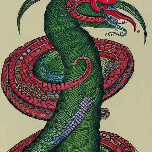 Image similar to portrait of quetzalcoatl