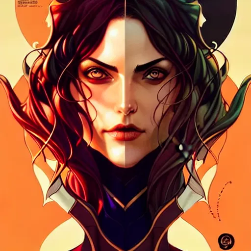 Prompt: artgerm, joshua middleton comic cover art, pretty pirate phoebe tonkin smiling, symmetrical eyes, symmetrical face, long curly black hair, on a pirate ship background, warm colors