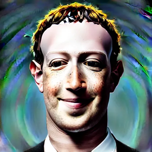 Image similar to Mark Zuckerberg with bright yellow and porous looking skin