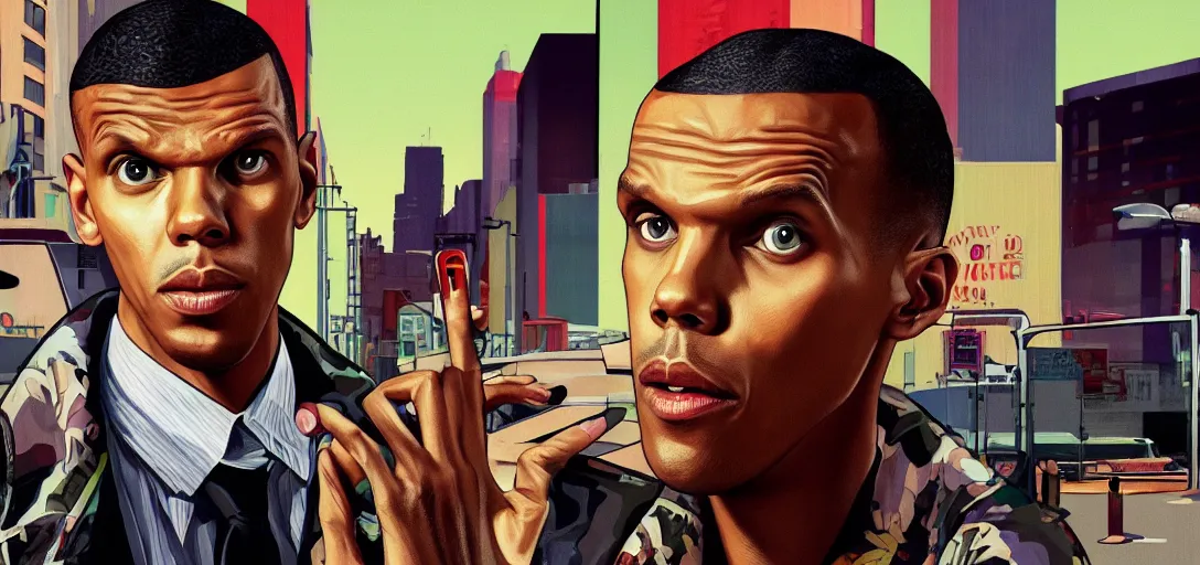 Image similar to Stromae in GTA V loading screen by Stephen Bliss