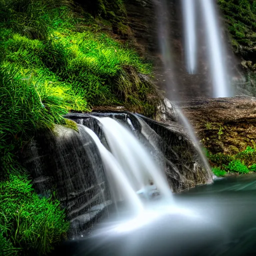 Image similar to spectacular waterfalls, winning award photo. canon rf 8 5 mm, 4 k. very detailed