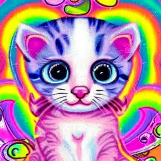 Image similar to An adorable kitten, by Lisa Frank