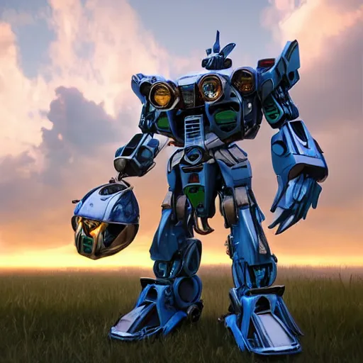 Prompt: portrait of highly detailed realistic transformers - realistic beautiful sky -realistic detail - blender - unreal engine 5 - 8K with ray tracing