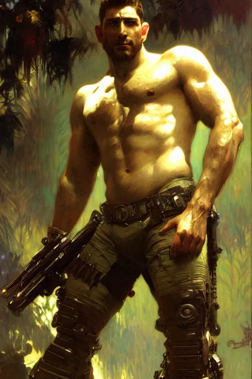 Image similar to chris redfield, painting by gaston bussiere, craig mullins, greg rutkowski, alphonse mucha