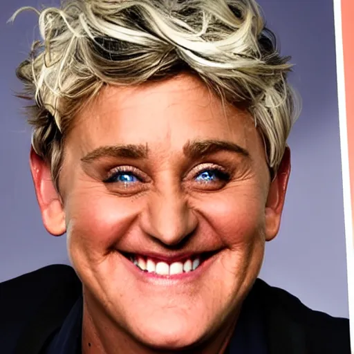 Image similar to ellen degeneres blended together with jay leno