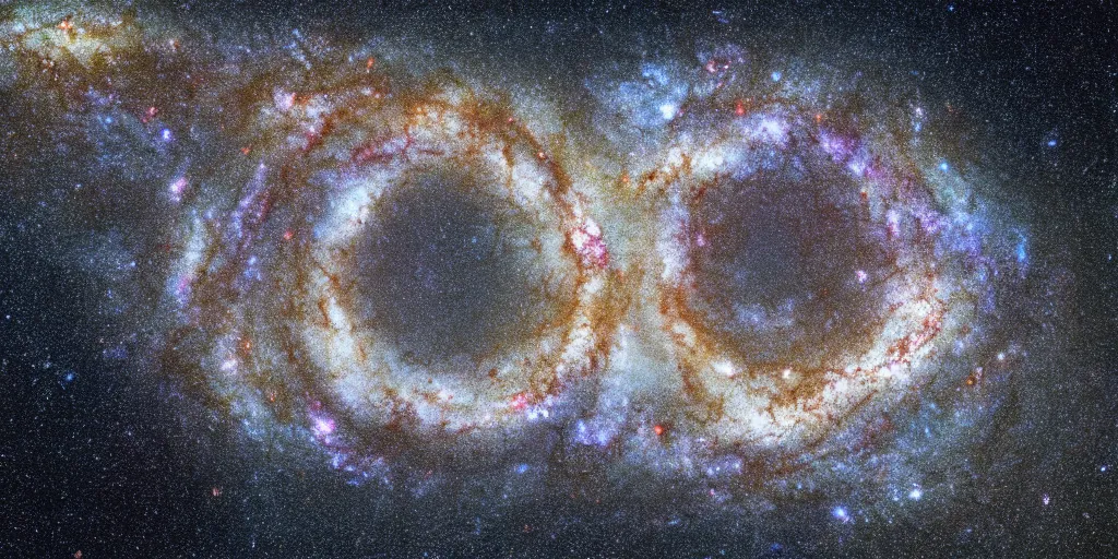 Image similar to view of the spiral galaxy, milky way, kodak gold 2 0 0, unreal engine 5