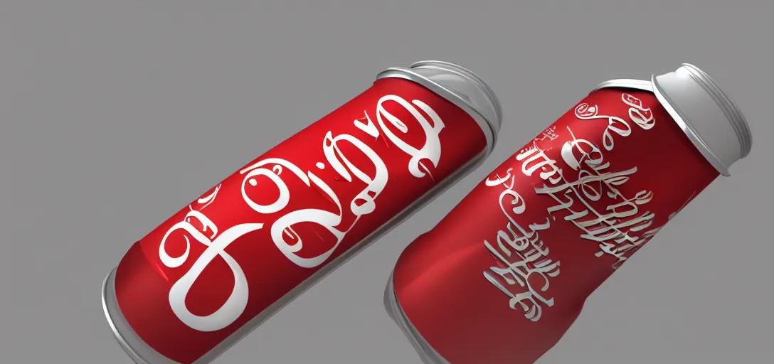 Image similar to 3 d render of a can of coke