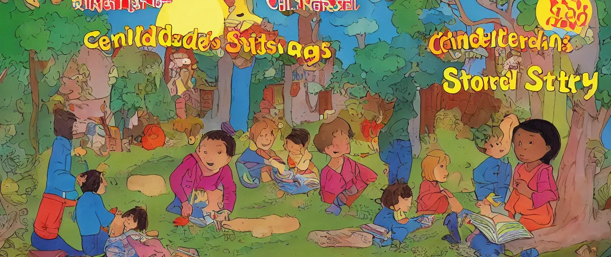 Image similar to childrens story book, detailed, readable