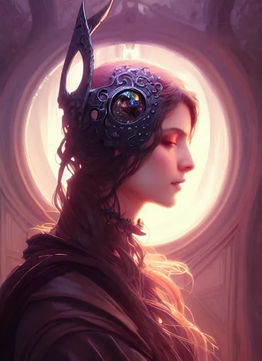 Image similar to a beautiful cinematic female Necromancer Sorceress, fantasy landscape, fantasy magic, undercut hairstyle, dark light night, intricate, elegant, sharp focus, illustration, highly detailed, digital painting, concept art, matte, art by WLOP and Artgerm and Greg Rutkowski and Alphonse Mucha, masterpiece