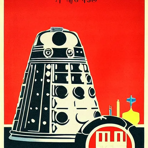 Prompt: soviet era poster of a dalek