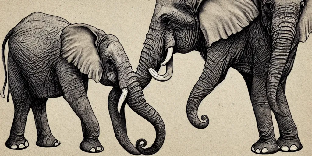 Image similar to elephant with multiple trunks that are octopus tentacles, photorealistic