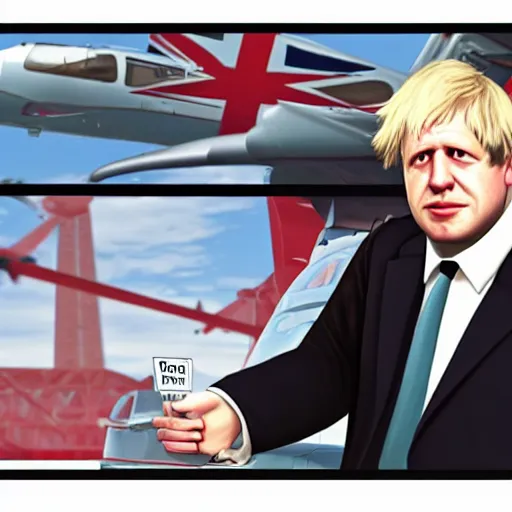 Prompt: boris johnson in gta v