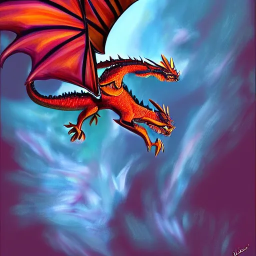 Prompt: beautiful painting of a dragon, accurate, digital art, wings of fire