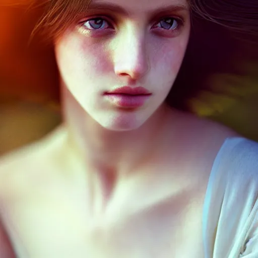 Image similar to photographic portrait of a stunningly beautiful english emo female in soft dreamy light at sunset, soft forcus, contemporary fashion shoot, by edward robert hughes, annie leibovitz and steve mccurry, david lazar, jimmy nelsson, extremely detailed, breathtaking, hyperrealistic, perfect face, octane render