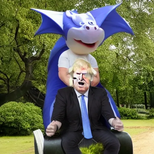 Prompt: boris johnson riding a dragon