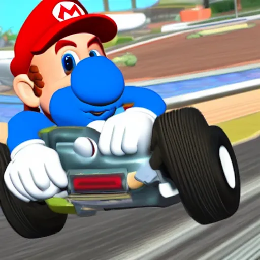 Image similar to Bernie Sanders in Mario Kart