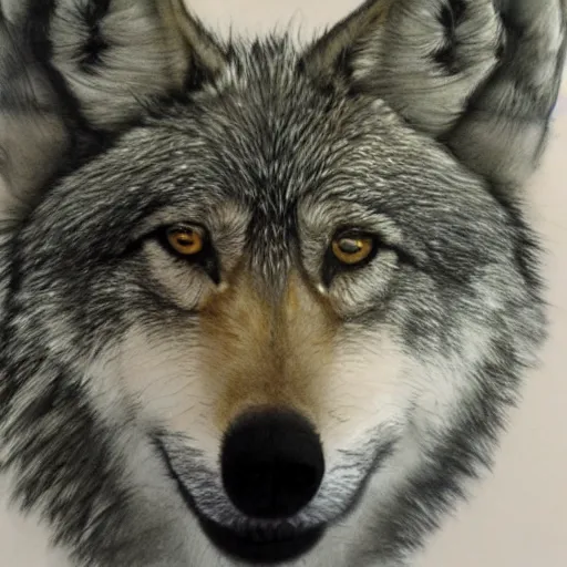 Image similar to a close-up of an anthro mexican gray wolf face wearing a yellow raincoat from Dark (Netflix series), pencil drawing