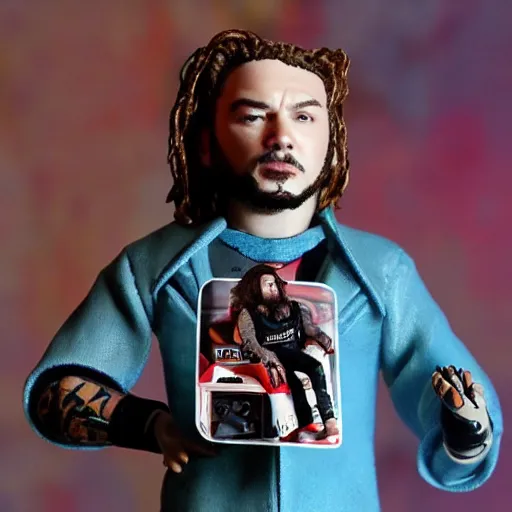 Image similar to post malone, action figure, miniature, ebay photo