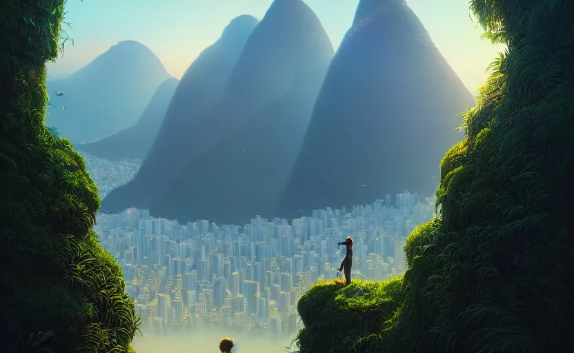 Prompt: highly detailed surreal vfx portrait of rio de janeiro, stephen bliss, unreal engine, greg rutkowski, loish, rhads, beeple, makoto shinkai and lois van baarle, ilya kuvshinov, rossdraws, tom bagshaw, global illumination, detailed and intricate environment